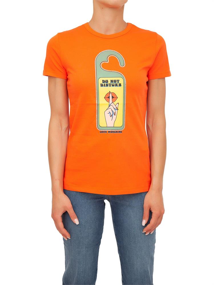 T-SHIRT LOVE MOSCHINO ARANCIONE