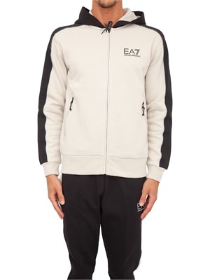 FELPA EA7 EMPORIO ARMANI BEIGE in UOMO