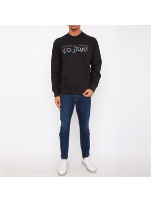 FELPA VERSACE JEANS NERO in UOMO