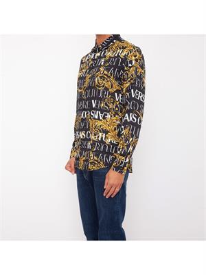 CAMICIA MANICA LUNGA VERSACE JEANS NERO in UOMO