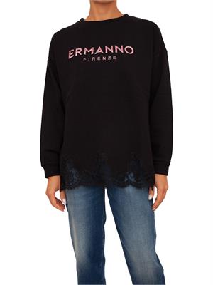 FELPA ERMANNO FIRENZE NERO in DONNA