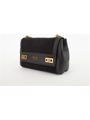 BORSA A SPALLA GUESS JEANS NERO in DONNA