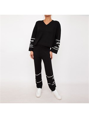 PANTALONE CASUAL LOVE MOSCHINO NERO in DONNA