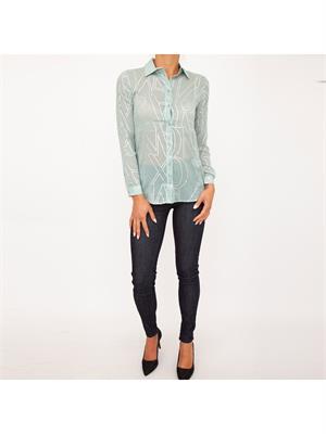 CAMICIA MANICA LUNGA ARMANI EXCHANGE VERDE ACQUA in DONNA