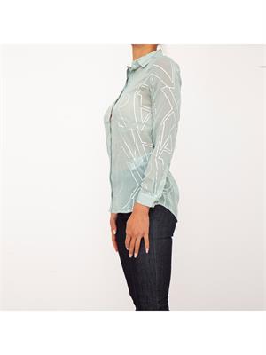 CAMICIA MANICA LUNGA ARMANI EXCHANGE VERDE ACQUA in DONNA