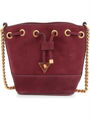 BORSA A SPALLA GUESS JEANS BORDEAUX in DONNA