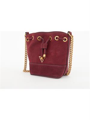 BORSA A SPALLA GUESS JEANS BORDEAUX in DONNA