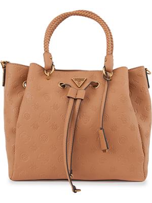 BORSA A SPALLA GUESS JEANS MARRONE in DONNA