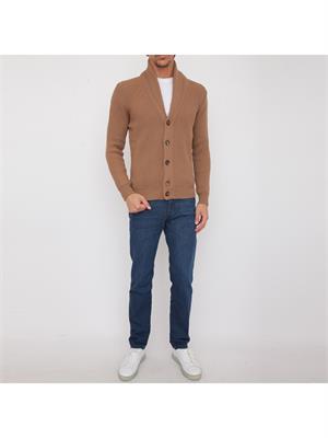 CARDIGAN ELEVENTY CAMMELLO in UOMO