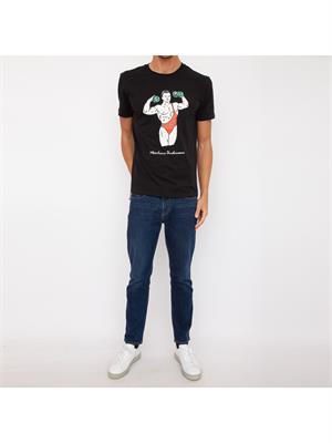 T-SHIRT MOSCHINO UNDERWEAR NERO in UOMO