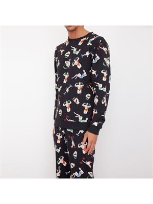 FELPA MOSCHINO UNDERWEAR NERO in UOMO