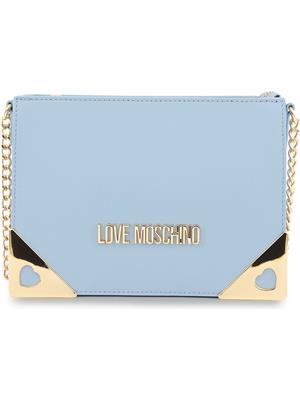 BORSA A SPALLA LOVE MOSCHINO AZZURRO in DONNA