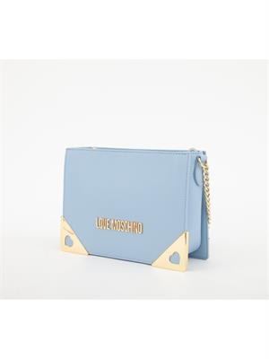 BORSA A SPALLA LOVE MOSCHINO AZZURRO in DONNA