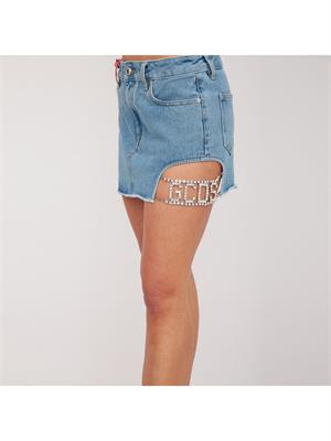 MINIGONNA GCDS BLU DENIM in DONNA
