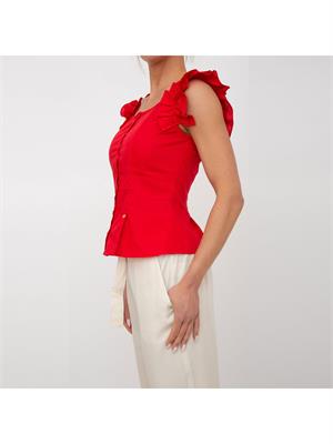 CAMICIA MANICA CORTA KOCCA ROSSO in DONNA