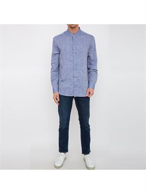 CAMICIA MANICA LUNGA EMPORIO ARMANI BLU in UOMO