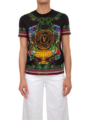 T-SHIRT VERSACE JEANS COUTURE NERO in DONNA
