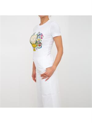 T-SHIRT VERSACE JEANS COUTURE BIANCO in DONNA