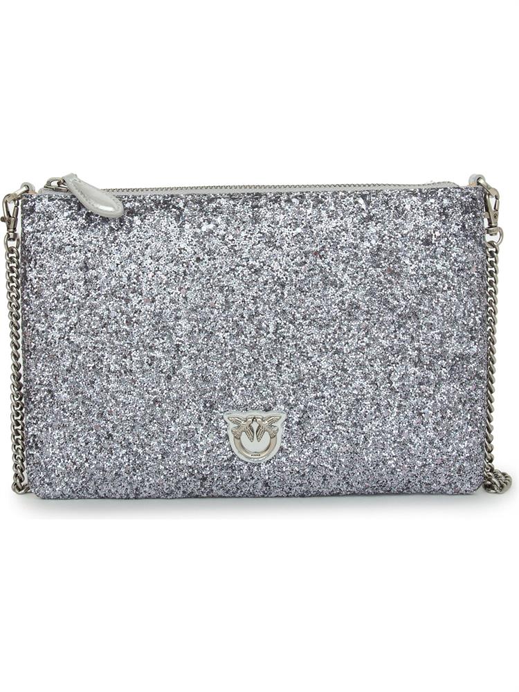 BORSA A SPALLA PINKO ARGENTO
