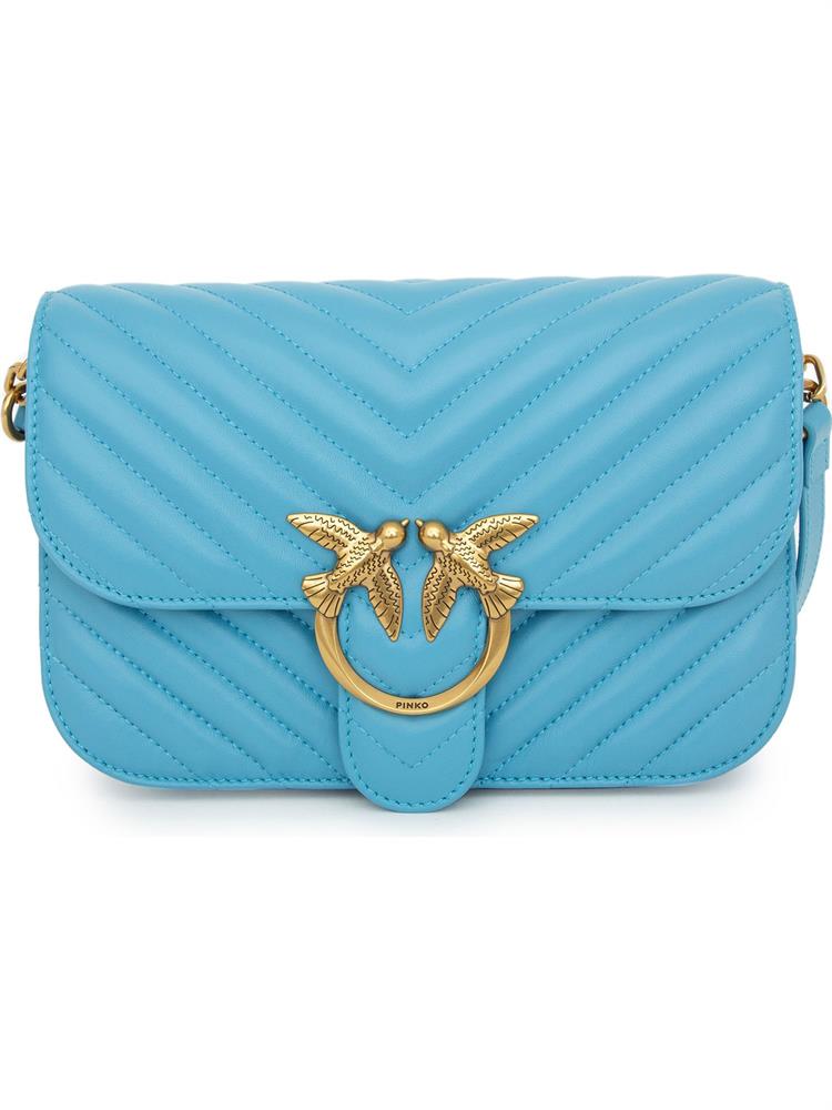 BORSA A SPALLA PINKO AZZURRO