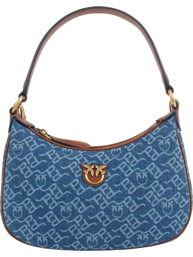 BORSA A SPALLA PINKO BLU DENIM