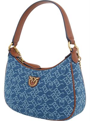 BORSA A SPALLA PINKO BLU DENIM in DONNA