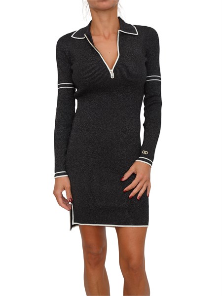 abito liu jo in misto viscosa e lurex nero tf5028ms49i