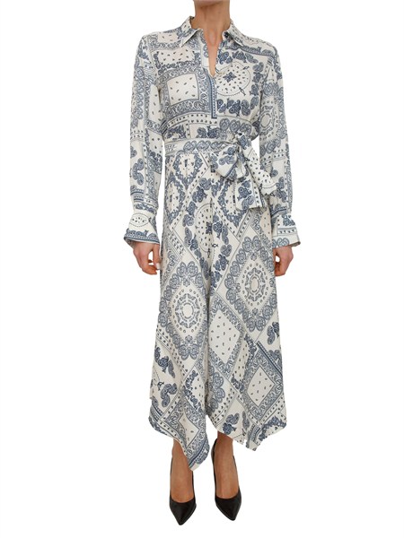 abito lungo iblacaici di iblues in twill bianco a fantasia iblacaici