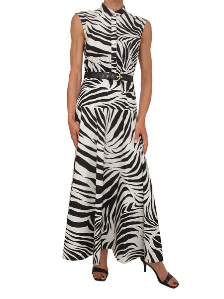 abito mstwest max mara studio in cotone bianco zebrato mstwest