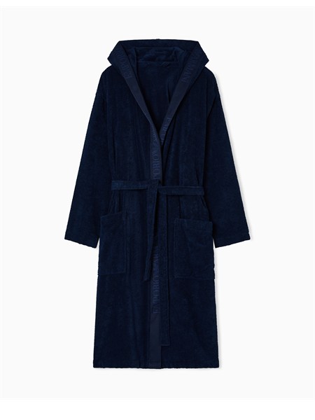 accappatoio emporio armani in spugna blu em002255af14986