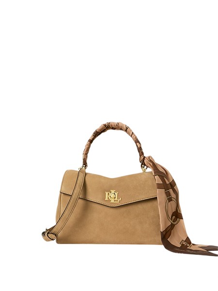 bauletto farrah lauren ralph lauren in camoscio beige con foulard farrhsm431p18421001