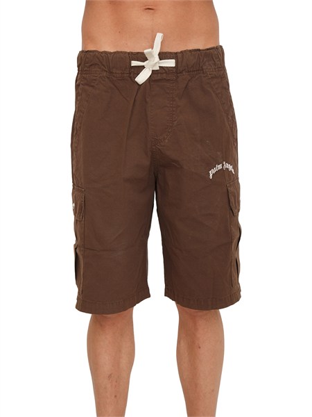 bermuda cargo palm angels in cotone marrone pmcs012s26fab002