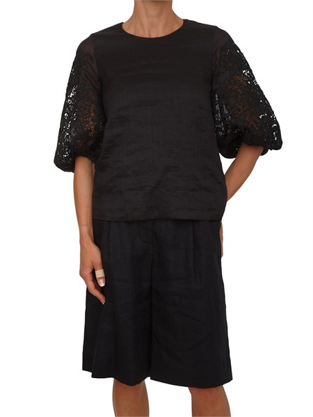 blusa mstordine max mara studio in garza ramie nera mstordine