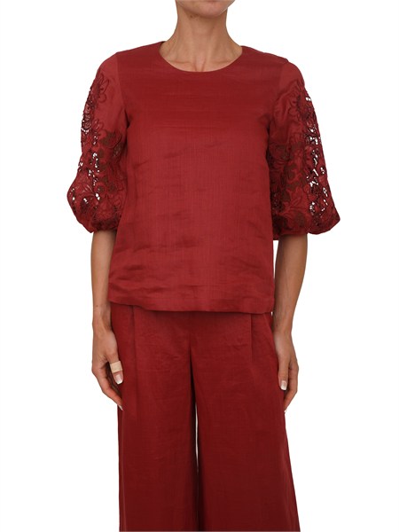 blusa mstordine max mara studio in garza ramie rossa mstordine