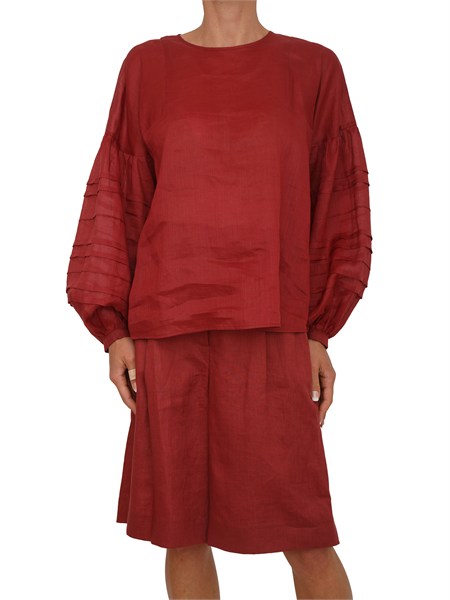 blusa mstpaese max mara studio in garza ramie rossa mstpaese