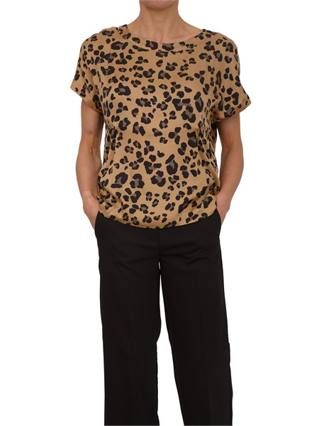 blusa rane emme marella in twill di viscosa animalier emmrane