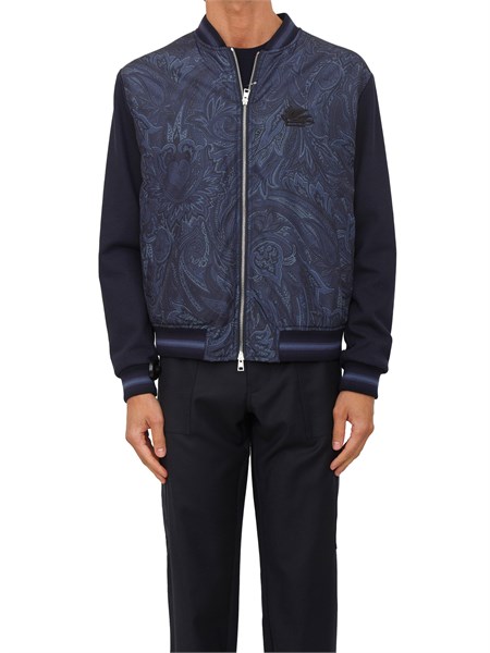 bomber etro uomo in tessuto tecnico paisley blu mrba001799sas01