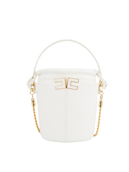borsa a secchiello elisabetta franchi in ecopelle avorio bs92a61e2