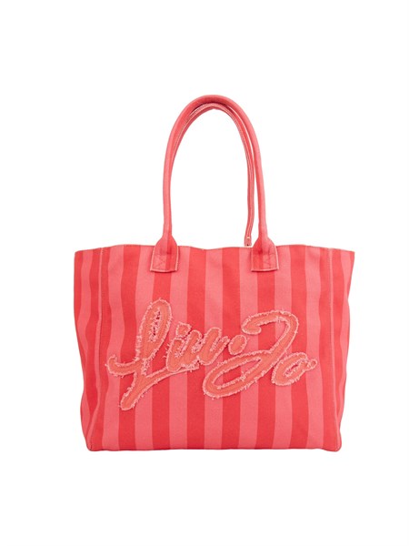 borsa a spalla cotone donna liu jo rosa va5208t6948