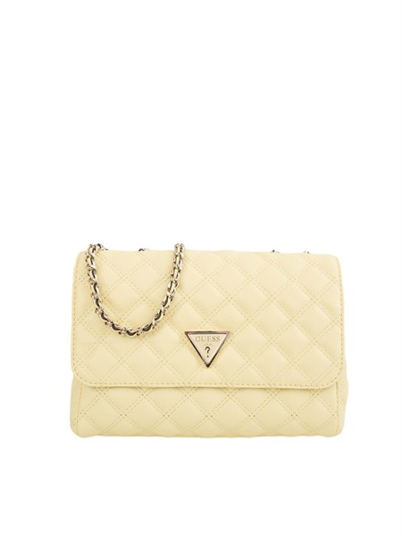 borsa a tracolla guess jeans in similpelle trapuntata gialla hwqg8748200