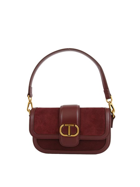 borsa a tracolla in suede twinset bordeaux 252td8371