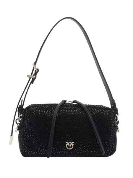 borsa bauletto pinko in tessuto nero con strass 106967a3o8