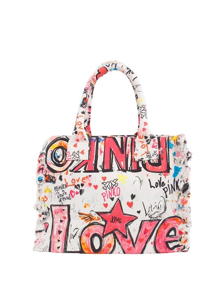 borsa beach pinko in canvas con stampa urban 106673a3b6