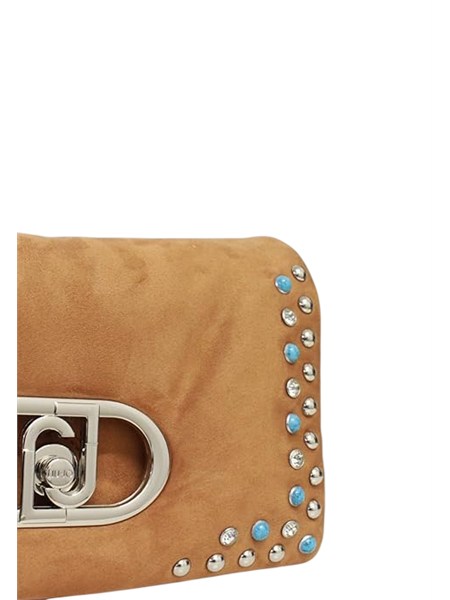 borsa la puffy liu jo donna in tessuto cammello con borchie aa6148t427a