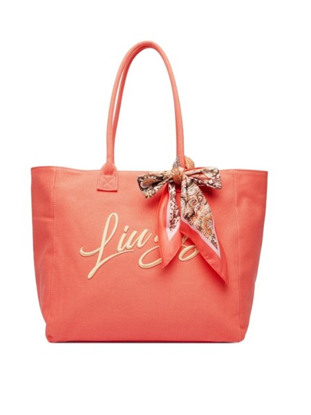 borsa liu jo donna in cotone rosa con foulard aa6200t546a