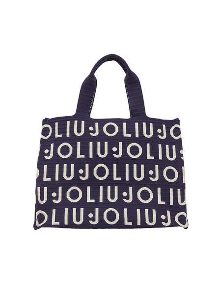 borsa liu jo donna in maglia blu logo jacquard 2a6026m0300