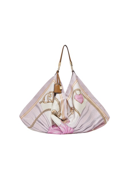 borsa liu jo donna in raso stampato fantasia rosa aa6194t2745
