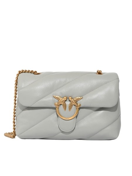 borsa love bag puff pinko in pelle grigia fibbia oro 100038a0f2