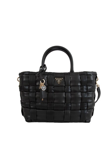 borsa marion guess jeans in ecopelle intrecciata nera hwwg8072060