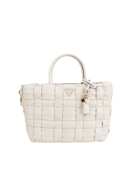 borsa marion guess jeans in ecopelle intrecciata panna hwwg8072060